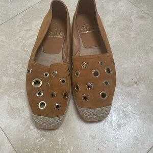 Kanna Brown Espadrilles with Metallic Details